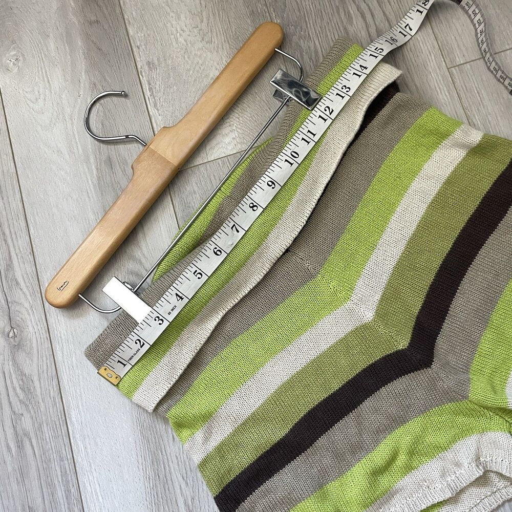Outcast Striped Shorts foldover knit womens Green Brown small medium loungewear - Picture 4 of 6